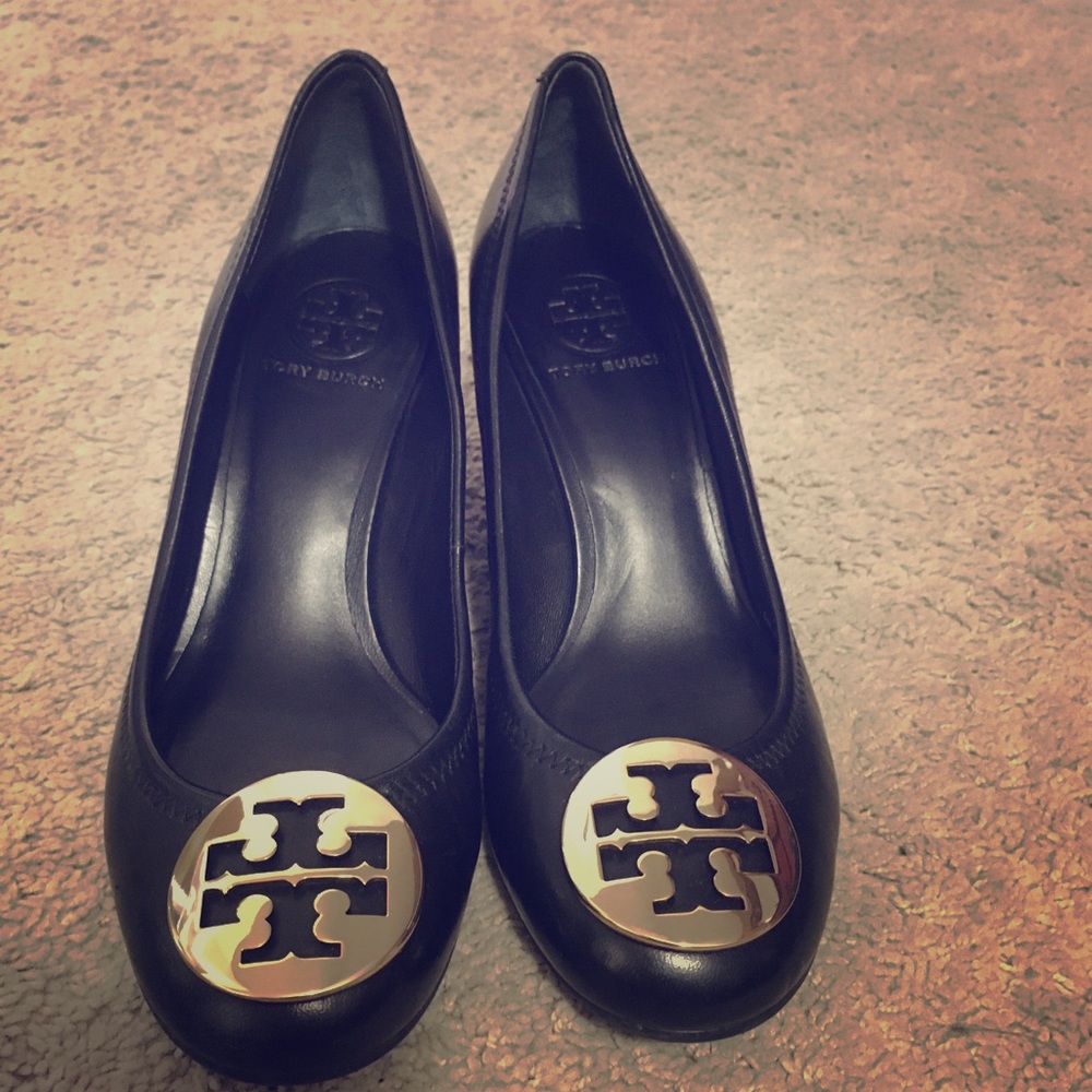 Tory Burch black wedges size 7.5